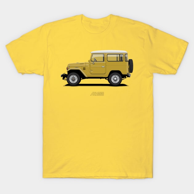 Land Cruiser FJ40 HardTop Mustard Yellow T-Shirt by ARVwerks